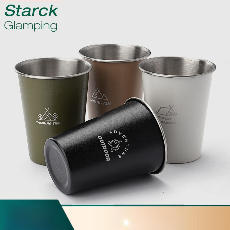 Āra 304 nerūsējošā tērauda kempinga stila krūze, pārnēsājama alus dzērienu krūze, viegla krūze, salokāma uzglabāšanas komplekts