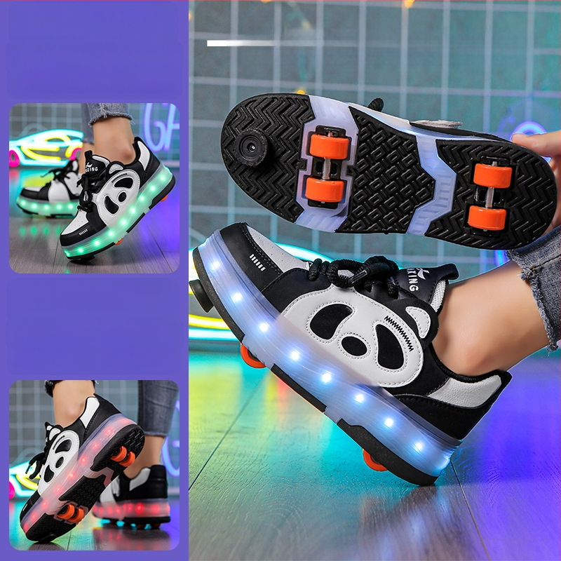 Tarpvalstybiniai „heloo“ batai, keturračiai čiuožimo batai, LED lemputės, šviečiantys batai, vaikiški laisvalaikio batai, vyrams ir moterims, animacinių filmukų lentos stiliaus batai, sportbačiai