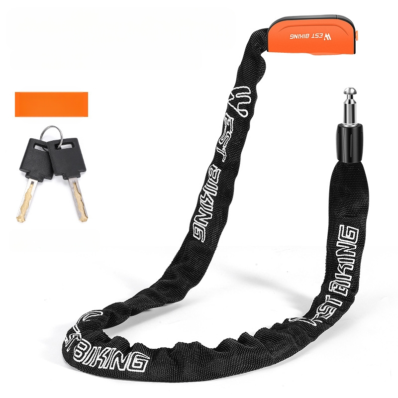 WEST BIKING dviračio užraktas su apsauga nuo vagystės, rakto užraktas, kalnų dviračio, elektrinio automobilio grandinės užraktas, akumuliatorinis automobilio grandinės užraktas