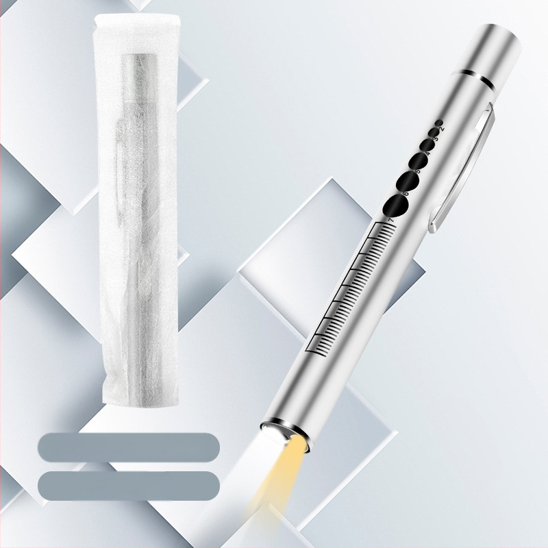 Dupla fényforrású pupillás tolllámpa újratölthető orvos ápoló rozsdamentes acél orvosi szájvizsgálat LED tolllámpa zseblámpa