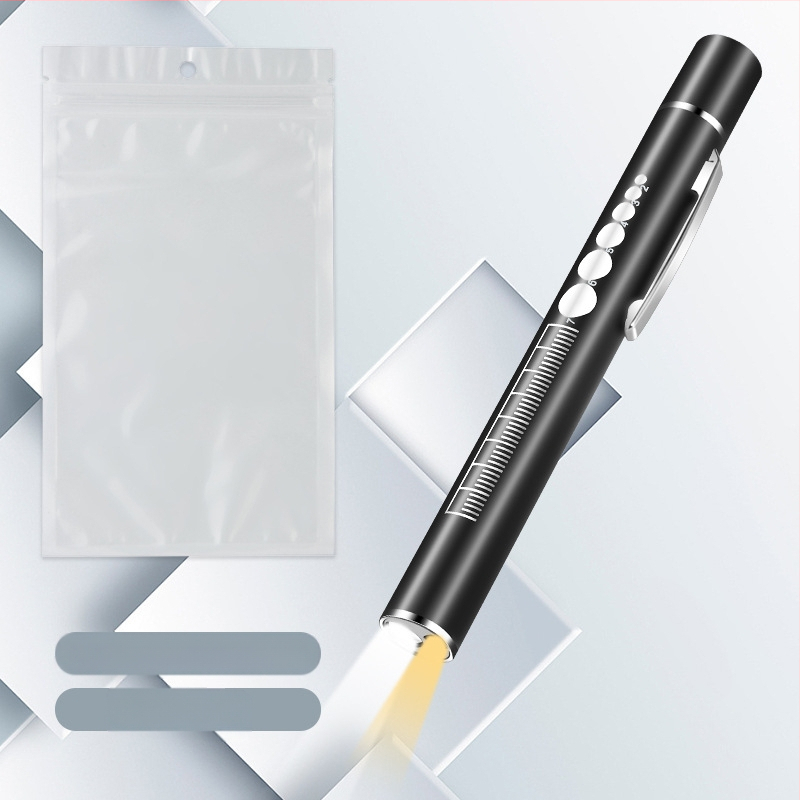 Dupla fényforrású pupillás tolllámpa újratölthető orvos ápoló rozsdamentes acél orvosi szájvizsgálat LED tolllámpa zseblámpa