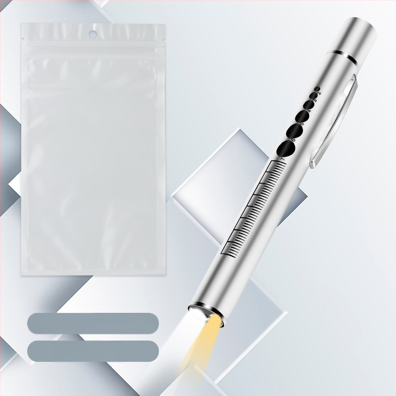 Dupla fényforrású pupillás tolllámpa újratölthető orvos ápoló rozsdamentes acél orvosi szájvizsgálat LED tolllámpa zseblámpa