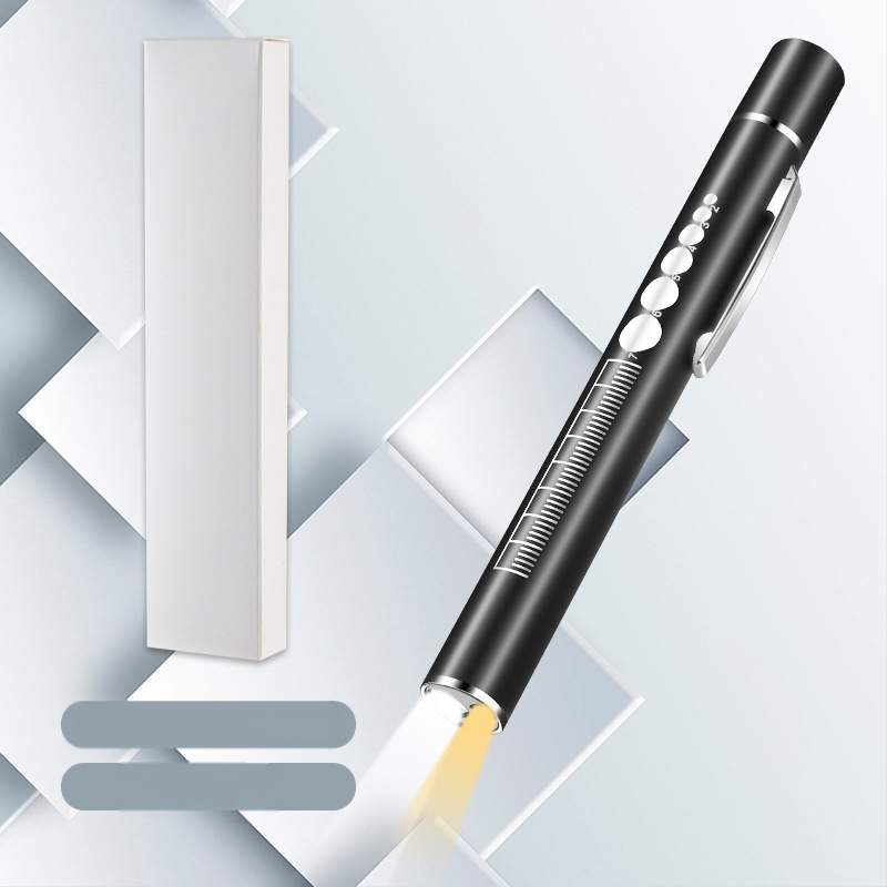 Dupla fényforrású pupillás tolllámpa újratölthető orvos ápoló rozsdamentes acél orvosi szájvizsgálat LED tolllámpa zseblámpa