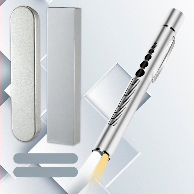 Dupla fényforrású pupillás tolllámpa újratölthető orvos ápoló rozsdamentes acél orvosi szájvizsgálat LED tolllámpa zseblámpa