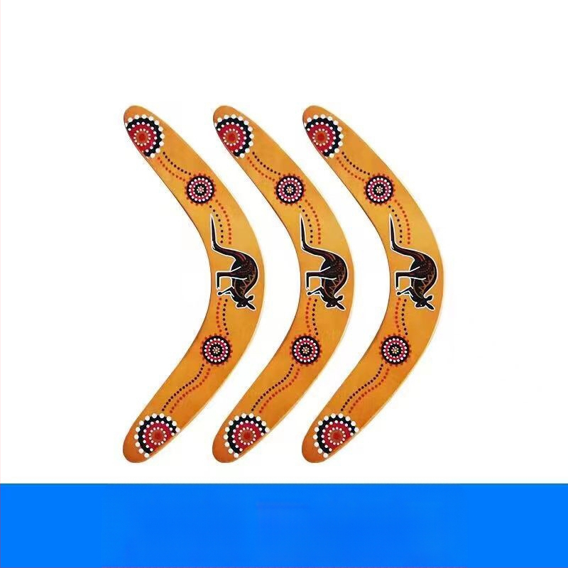 Határokon átnyúló gyerek fa kültéri bumeráng repülő csészealj V alakú bumeráng kültéri sport tömörfa bébijáték