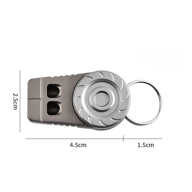Titánötvözetből készült kültéri kemping életmentő síp dupla lyukú pattogó síp hordozható kulcstartó síp multifunkcionális dekompressziós síp