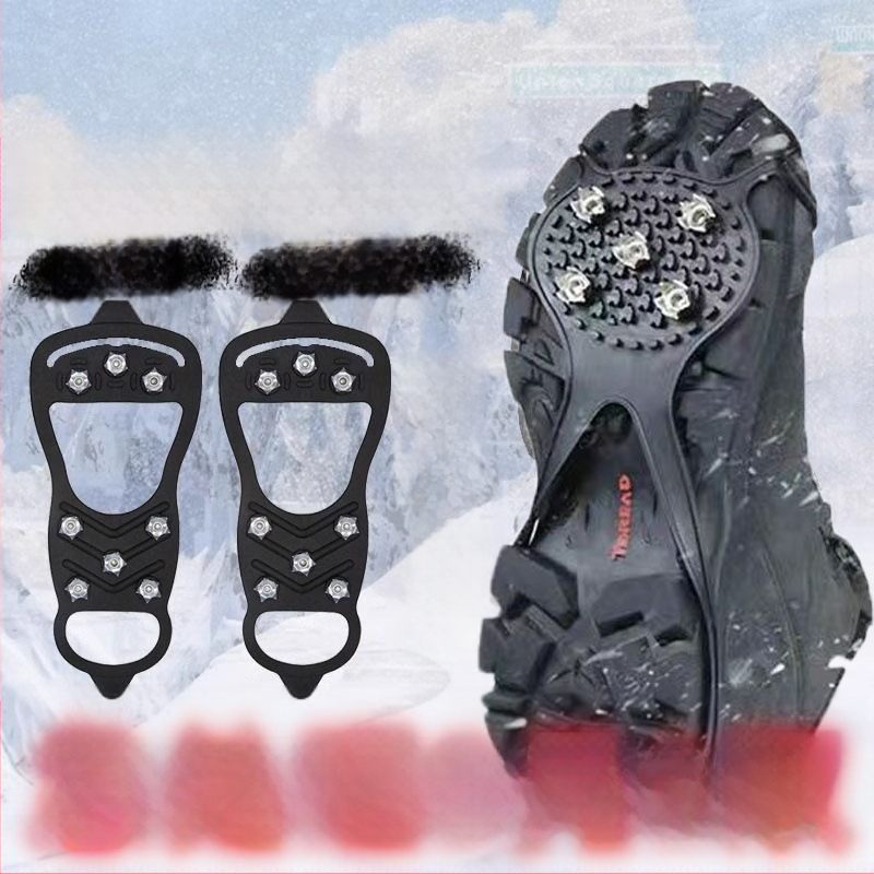 Външен неплъзгащ се леден нокът 5 нокти 8 зъба сняг селски снежен сезон ледена повърхност лека скална катерене снежен уловител за обувки неплъзгащ се калъф за обувки леден нокът