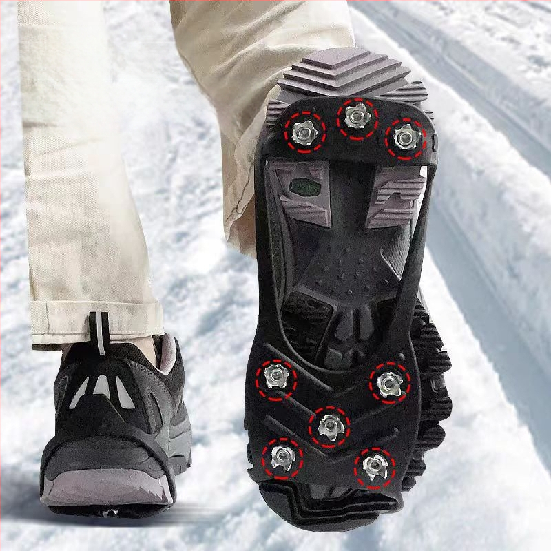 Външен неплъзгащ се леден нокът 5 нокти 8 зъба сняг селски снежен сезон ледена повърхност лека скална катерене снежен уловител за обувки неплъзгащ се калъф за обувки леден нокът
