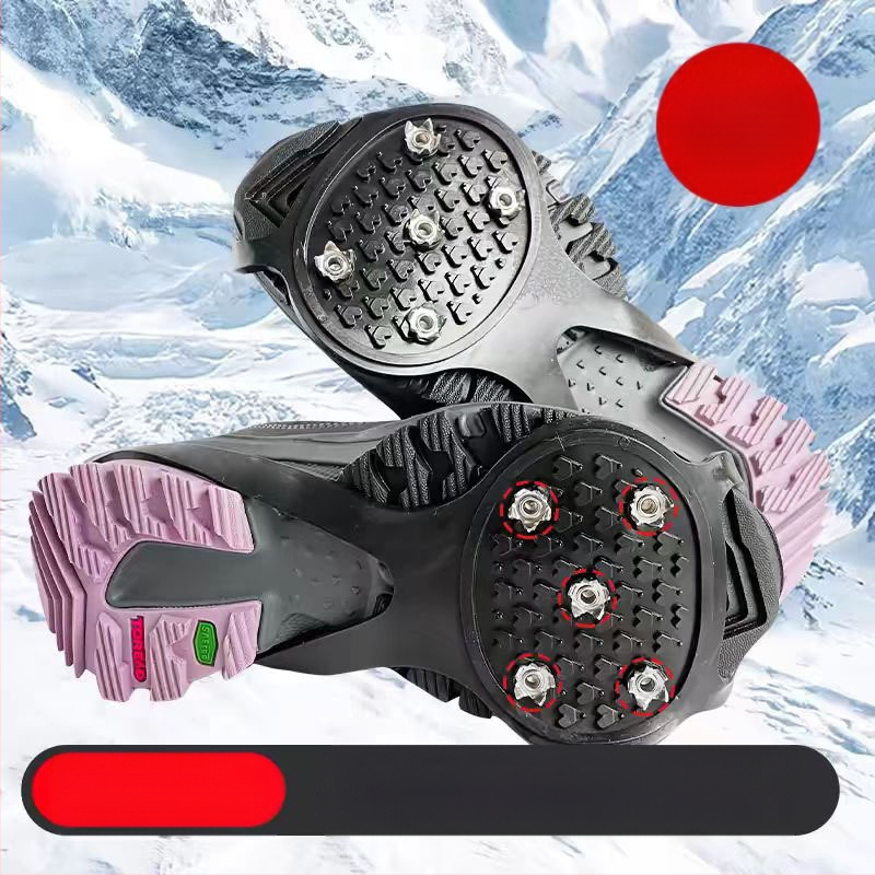 Външен неплъзгащ се леден нокът 5 нокти 8 зъба сняг селски снежен сезон ледена повърхност лека скална катерене снежен уловител за обувки неплъзгащ се калъф за обувки леден нокът
