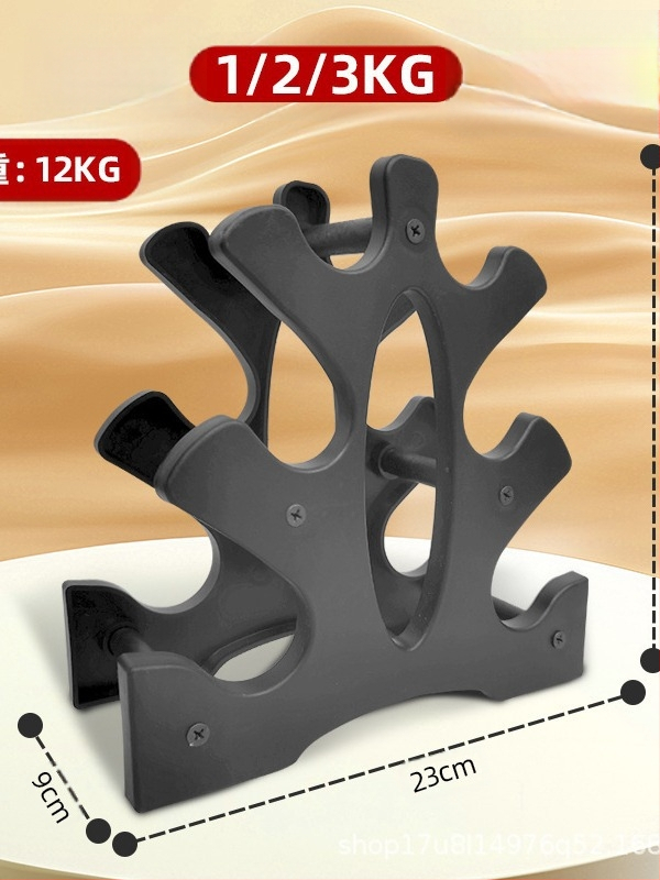 Mažas hantelių stovas, moteriškas hantelių laikymo stovas, vyrų fitneso įranga, buitinis vaikų šešiakampis mažas matinis varpelio laikiklis