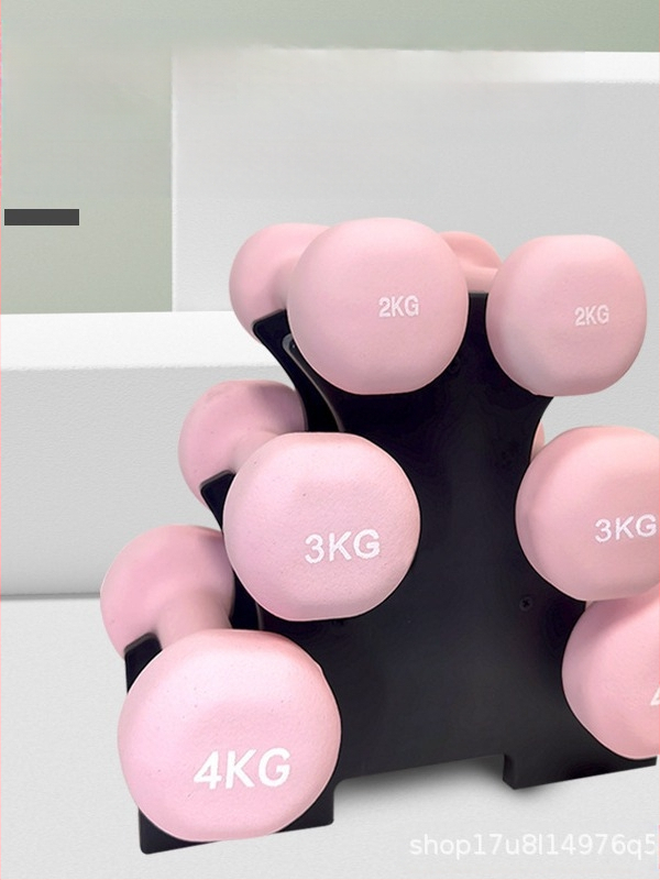 Mažas hantelių stovas, moteriškas hantelių laikymo stovas, vyrų fitneso įranga, buitinis vaikų šešiakampis mažas matinis varpelio laikiklis