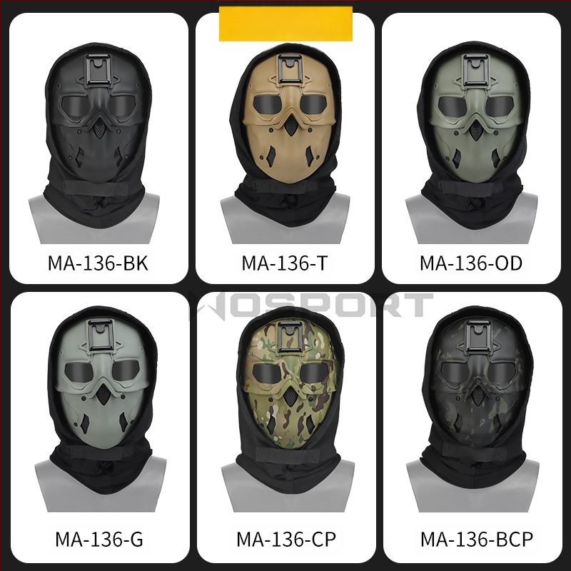 WOSPORT Wild Mask ülikond Peakate Mask Kaheotstarbeline režiim Täisnäokaitse Ühevärviline