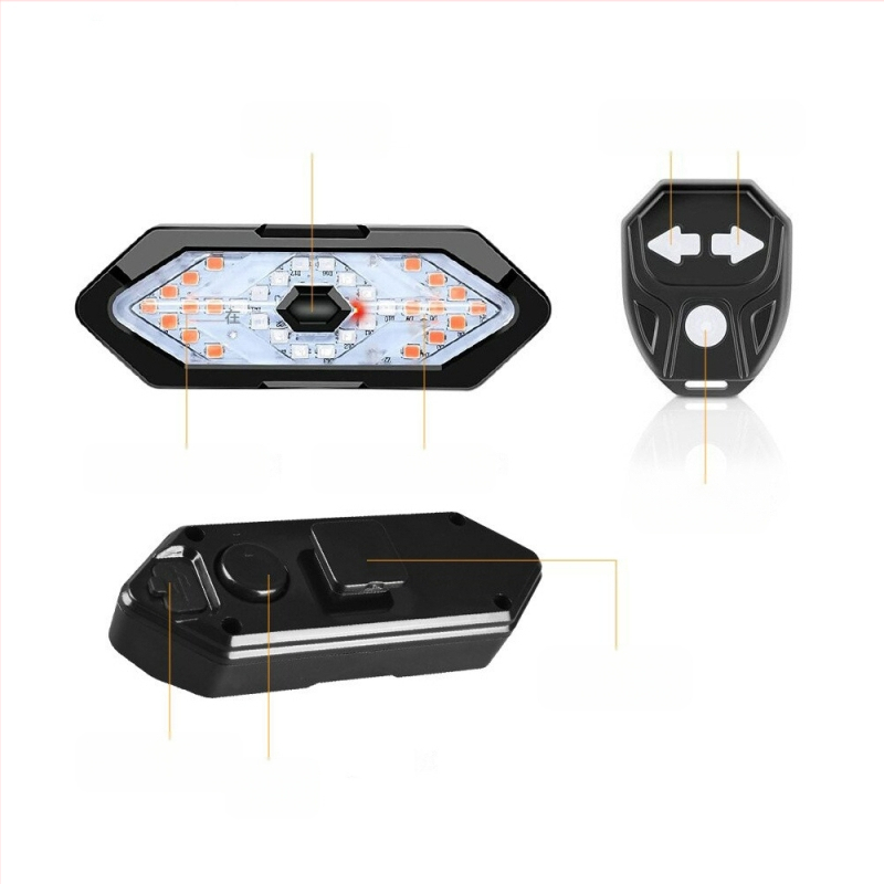 Tarpvalstybinis dviračio nuotolinio valdymo vairo galinis žibintas, USB įkrovimas su vandeniui atspariu įspėjamuoju naktinio važiavimo žibintu, lauko važiavimo įranga