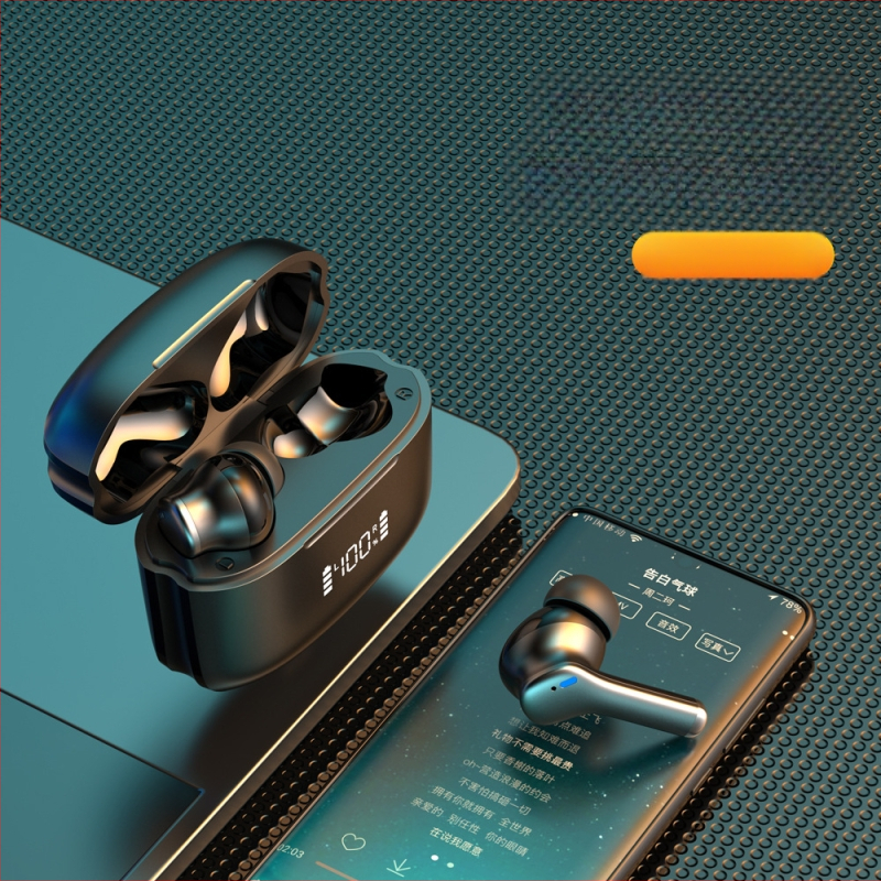 Privataus modelio naujos triukšmo mažinimo ausinės ANC + ENC triukšmo mažinimo „Bluetooth“ ausinės skaitmeniniu ekranu „Bluetooth“ ausinės sportinės ausinės