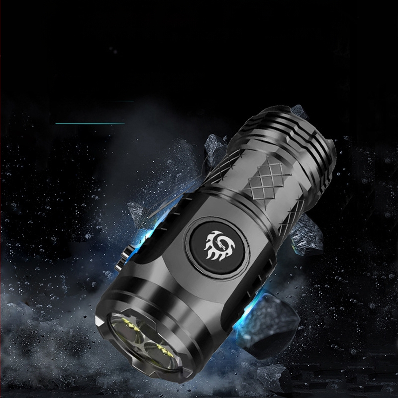 Трансгранично ново силно светещо фенерче с три очи, ярко Wick, преносимо многофункционално LED фенерче за открито