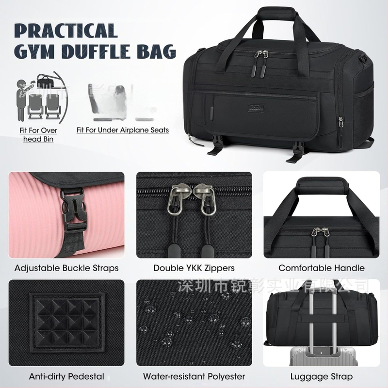 Mitrās un sausās atdalīšanas fitnesa soma, pārrobežu, Oksfordas auduma uzglabāšanas soma, īpaši viegla ceļojumu soma, bagāžas soma, jogas soma, antibakteriāla, ūdensizturīga