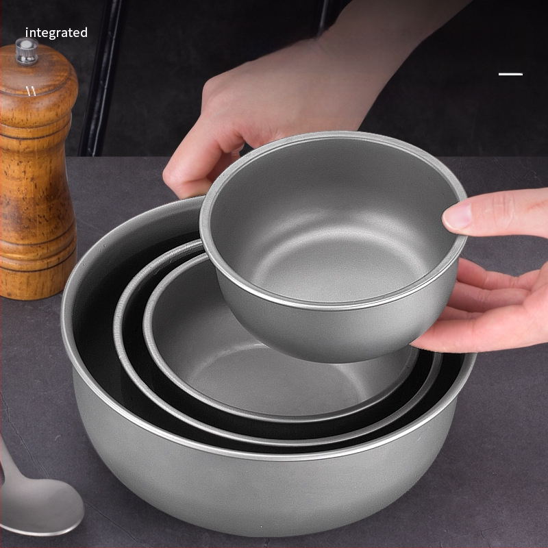 Rūpnīcas noieta tīra titāna bļoda, āra kempinga titāna bļoda, lauka galda piederumi, pārnēsājama, sakrauta titāna bļoda