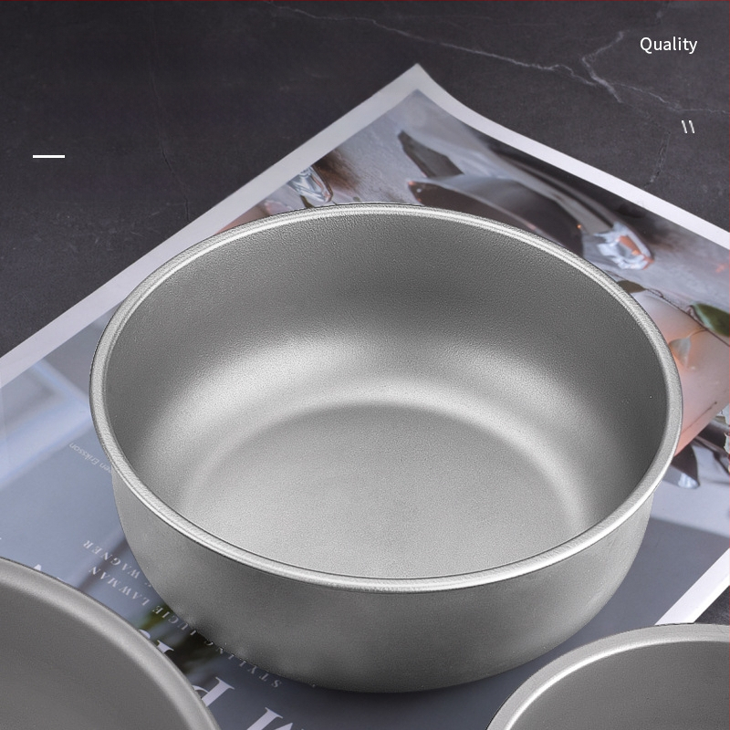 Rūpnīcas noieta tīra titāna bļoda, āra kempinga titāna bļoda, lauka galda piederumi, pārnēsājama, sakrauta titāna bļoda