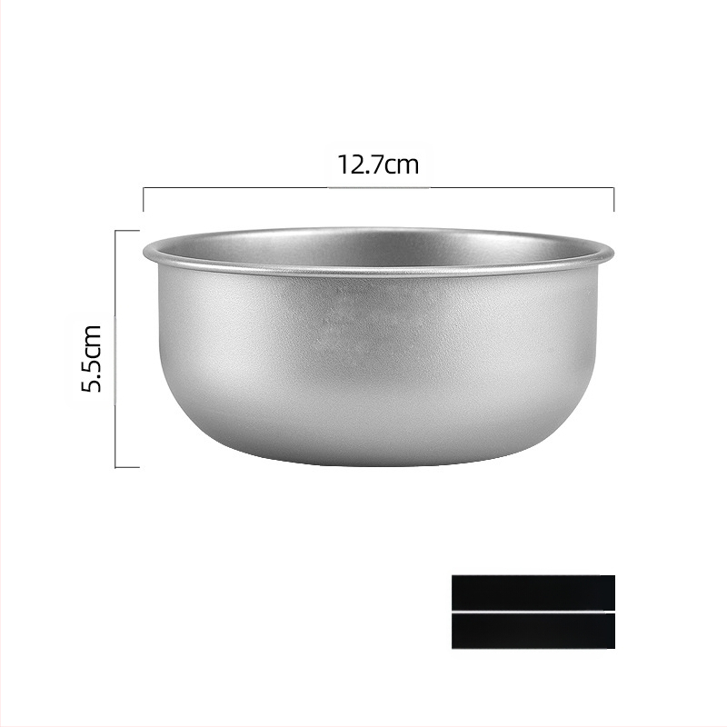 Rūpnīcas noieta tīra titāna bļoda, āra kempinga titāna bļoda, lauka galda piederumi, pārnēsājama, sakrauta titāna bļoda