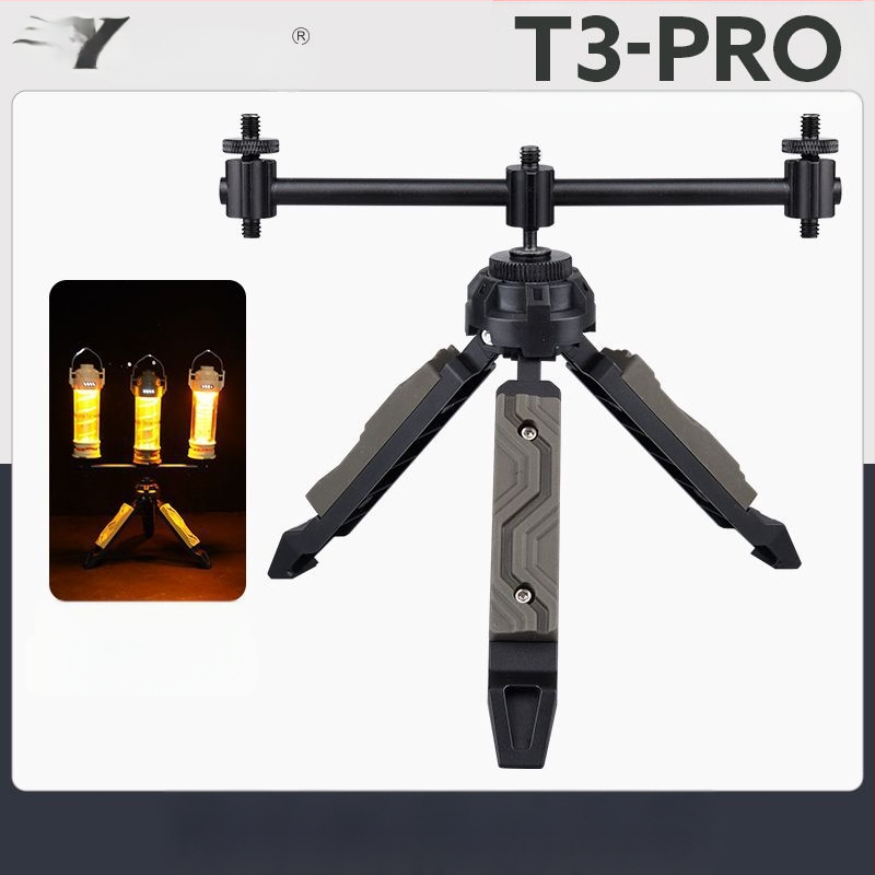 Taktikai szélállvány asztali kültéri lámpaállvány kemping mobiltelefon élő mikro egyetlen kamera stabilizátor kemping lámpaállvány