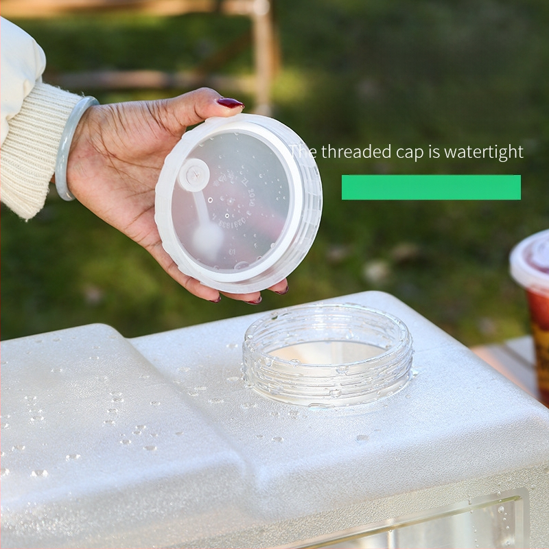 Kültéri átlátszó vödör csapteleppel, autós kemping stílusú önvezető túra, ásványvíz, tiszta ivóvíz tároló, víztároló tartály