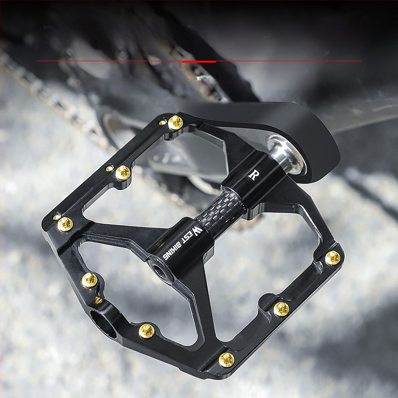 WEST BIKING 3 Peilin pedalas su anglies pluošto veleno įvore kalnų dviračio važiavimo pedalu 3 Peilin pedalas poliruotas paviršius