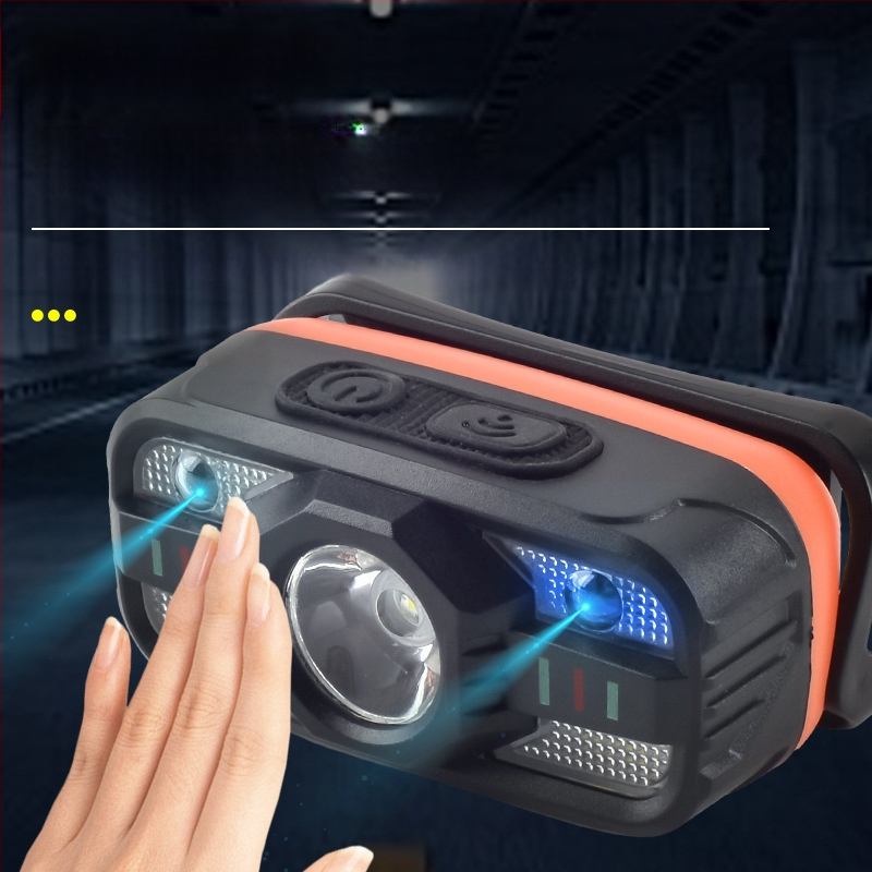 Piiriülene LED-välistingimustes kasutatav tugeva valgusega esitule COB-laetava esitulega, öine kalapüük, valge ja punane topelttuli