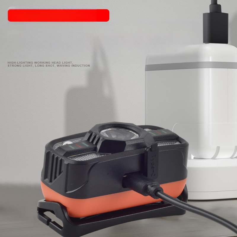 Piiriülene LED-välistingimustes kasutatav tugeva valgusega esitule COB-laetava esitulega, öine kalapüük, valge ja punane topelttuli