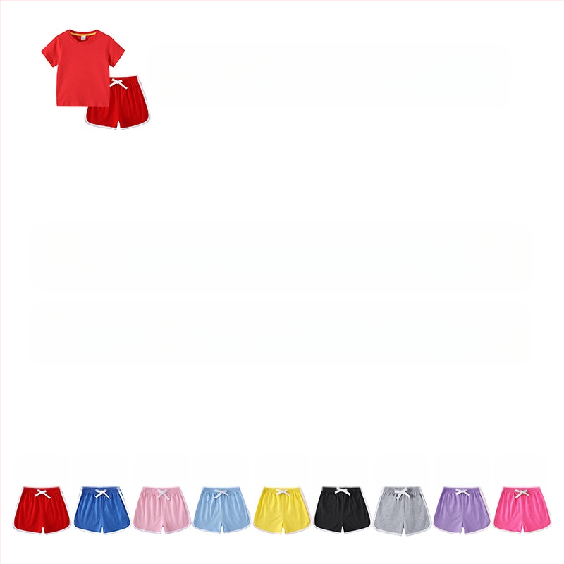 Gyerek fiú póló nyári új félujjú gyermekruházat diákoknak koreai pamut lányok rövid ujjú nadrág kétrészes öltöny
