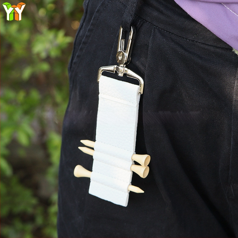 Határokon átnyúló, népszerű golf körömtároló bőrtok, hordozható, akasztható golf körömkiegészítők, golyós köröm bőrtok