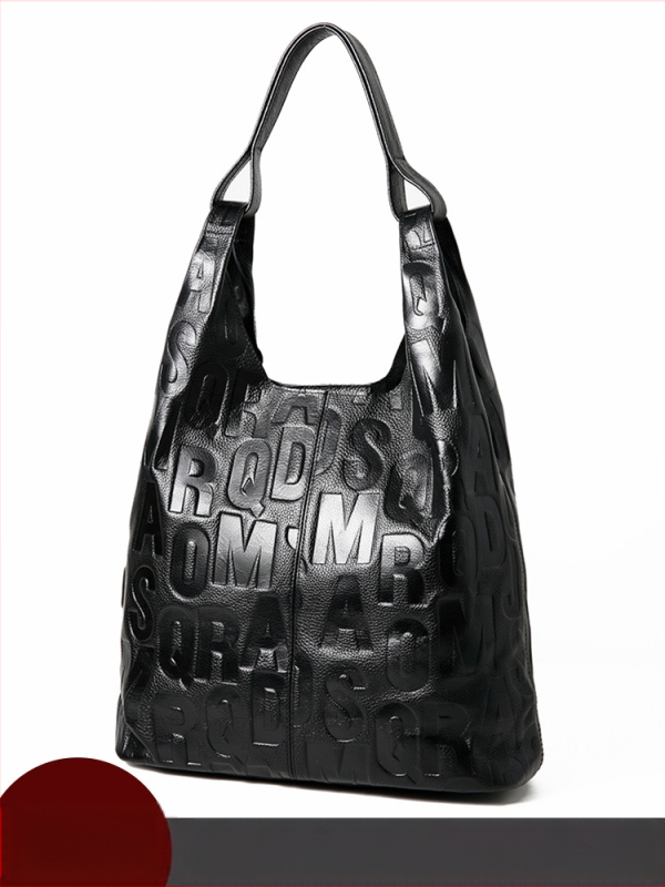 Lusta stílusú táska Női nagy kapacitású ingázó stílusú táska Valódi bőr válltáska Hónalj rétegű marhabőr levéltáska