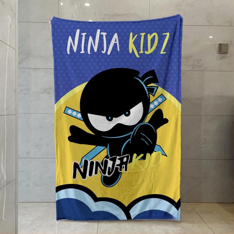 Ninja Kidz Kis Ninja Perifériás Egyoldalas Flanel Takaró, Meleg Kanapétakaró, Puha