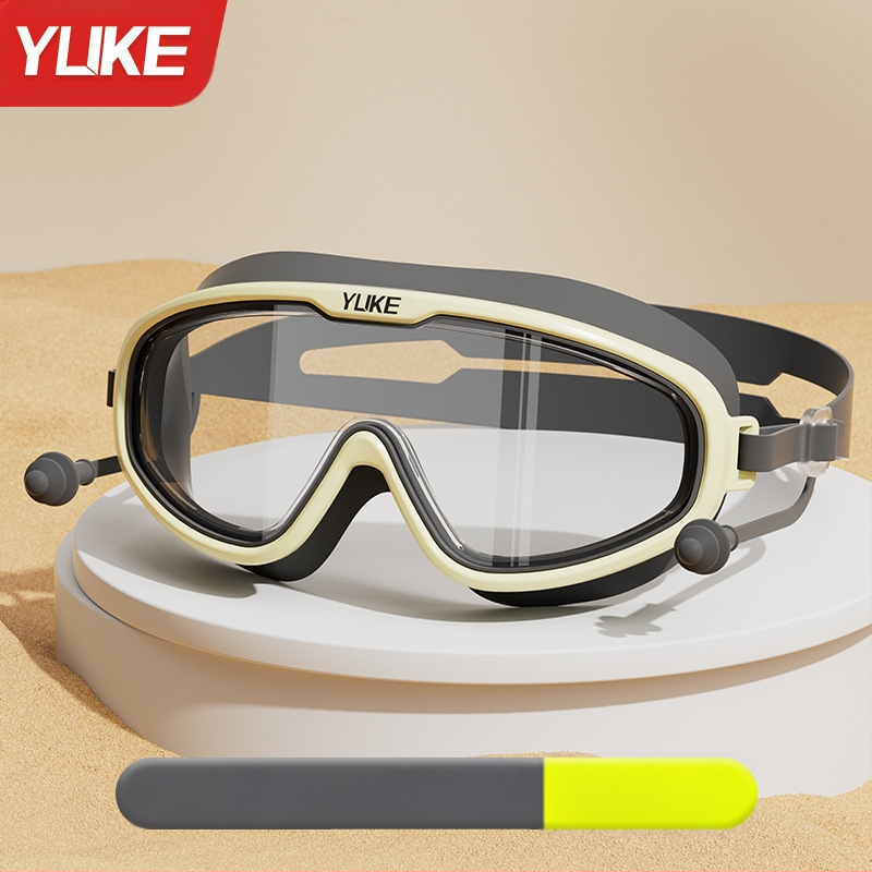 Vaikiški plaukimo akiniai, didelio rėmo, HD, atsparūs rasojimui, vandeniui, berniukams, nardymo profesionalams, plaukimo kepuraitei, tinkantys mergaitėms, plaukimo akiniai