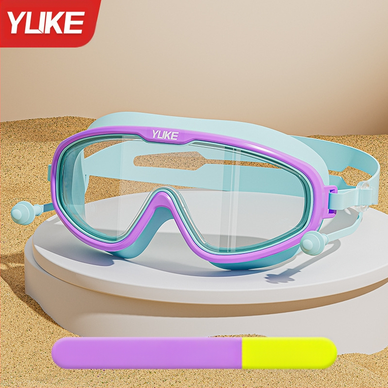 Vaikiški plaukimo akiniai, didelio rėmo, HD, atsparūs rasojimui, vandeniui, berniukams, nardymo profesionalams, plaukimo kepuraitei, tinkantys mergaitėms, plaukimo akiniai