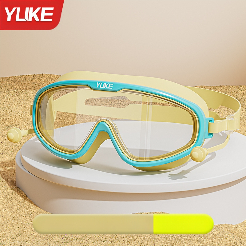 Vaikiški plaukimo akiniai, didelio rėmo, HD, atsparūs rasojimui, vandeniui, berniukams, nardymo profesionalams, plaukimo kepuraitei, tinkantys mergaitėms, plaukimo akiniai