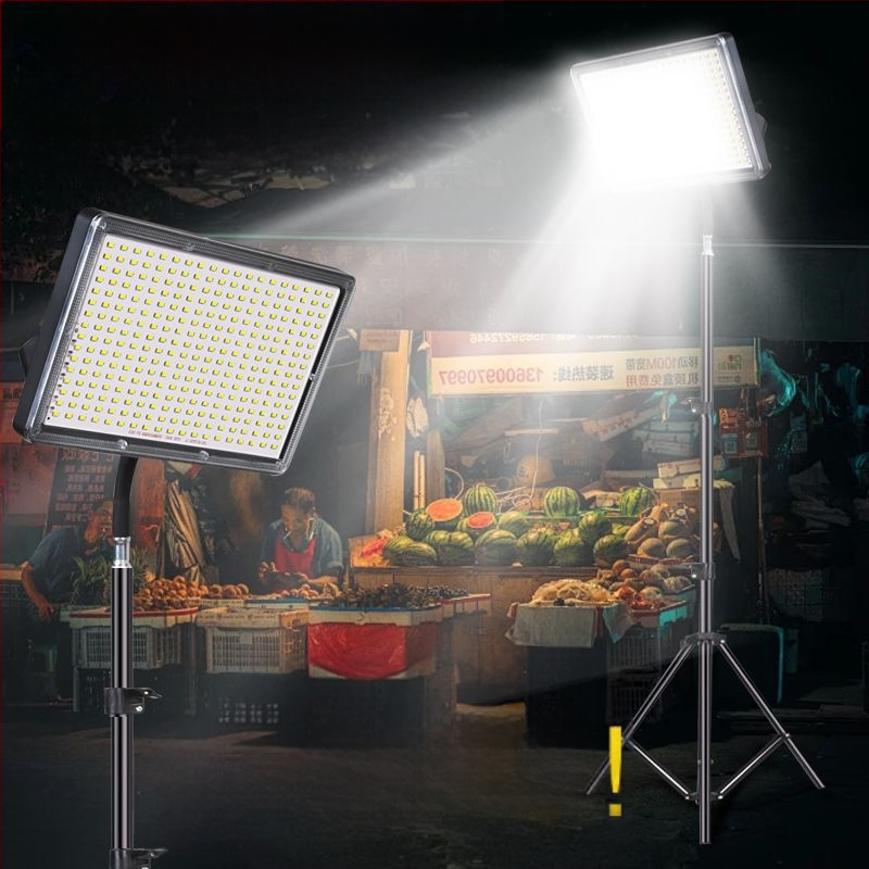 Naujas naktinio turgaus prekystalio LED lempos įkraunamas mobilus lauko apšvietimas stiprus šviesos laikiklis elektros energijos tiekimo sutrikimo avarinis kempingo žibintas