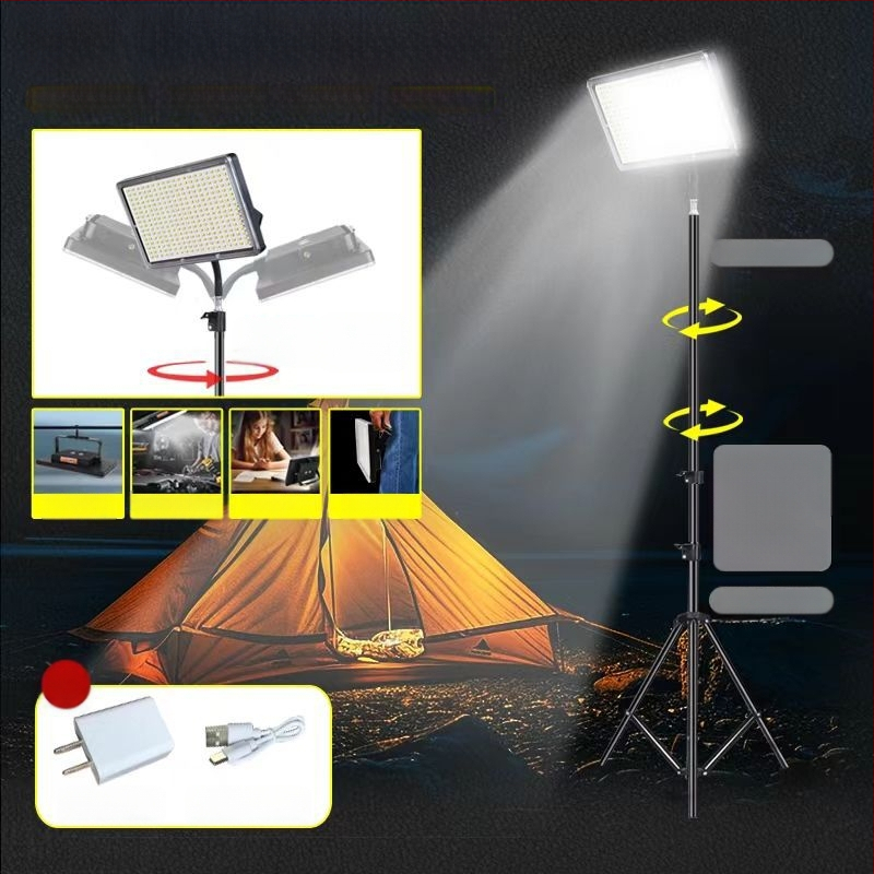 Naujas naktinio turgaus prekystalio LED lempos įkraunamas mobilus lauko apšvietimas stiprus šviesos laikiklis elektros energijos tiekimo sutrikimo avarinis kempingo žibintas