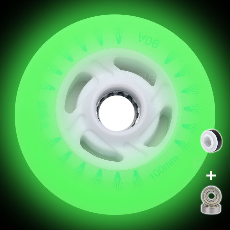 Riedučiai vaikams, šviečiantys ratukai, tiesios eilės, suaugusiųjų riedučiai, PU90, greitasis čiuožimas, 100 mm, 110 mm