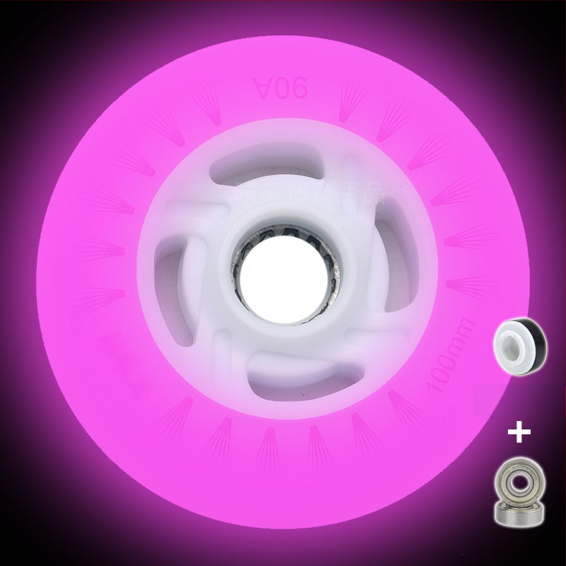 Riedučiai vaikams, šviečiantys ratukai, tiesios eilės, suaugusiųjų riedučiai, PU90, greitasis čiuožimas, 100 mm, 110 mm