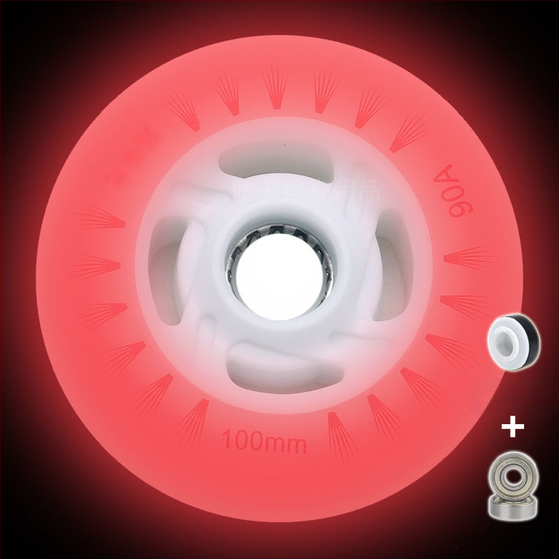 Riedučiai vaikams, šviečiantys ratukai, tiesios eilės, suaugusiųjų riedučiai, PU90, greitasis čiuožimas, 100 mm, 110 mm