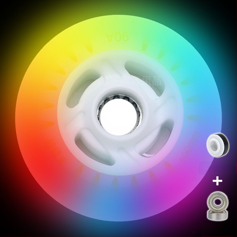 Riedučiai vaikams, šviečiantys ratukai, tiesios eilės, suaugusiųjų riedučiai, PU90, greitasis čiuožimas, 100 mm, 110 mm