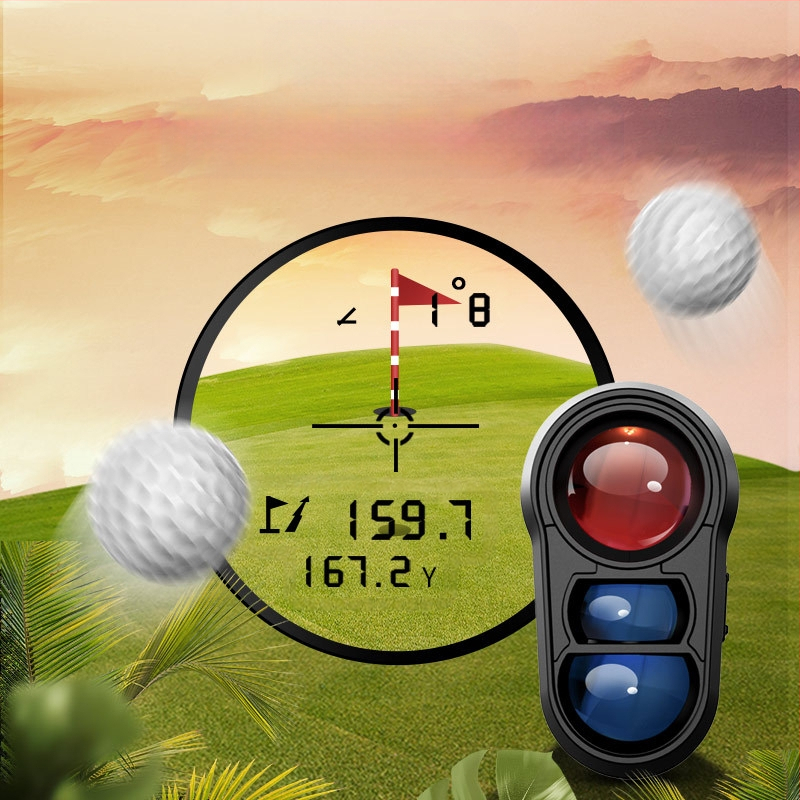 Golfa lāzera tālmēra rokas āra elektroniskais lineāls augstas precizitātes mērinstruments infrasarkanais golfa tālmērs