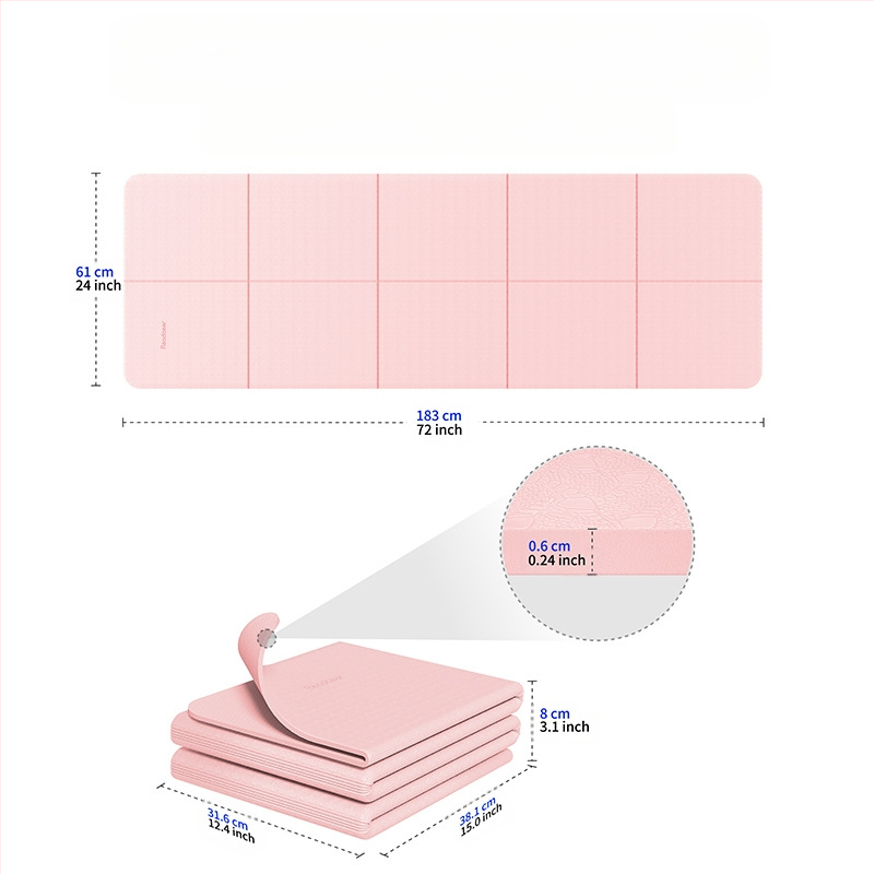 TPE sklopiva prostirka za fitness jogu, tiha, apsorpcija udaraca, neklizajuća dječja prostirka za trening, prijenosna prostirka za ples, za dom