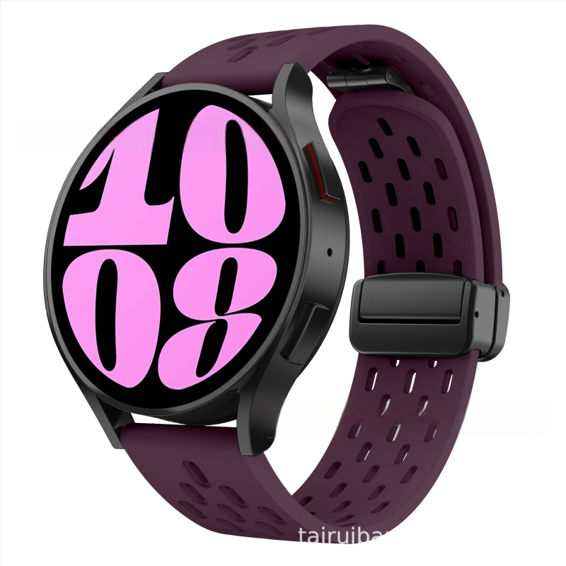 20 mm-es Samsung Watch6 összecsukható mágneses csattal ellátott szilikon óraszíjhoz alkalmas, Huawei Watch GT2 gyorskioldós óraszíjjal