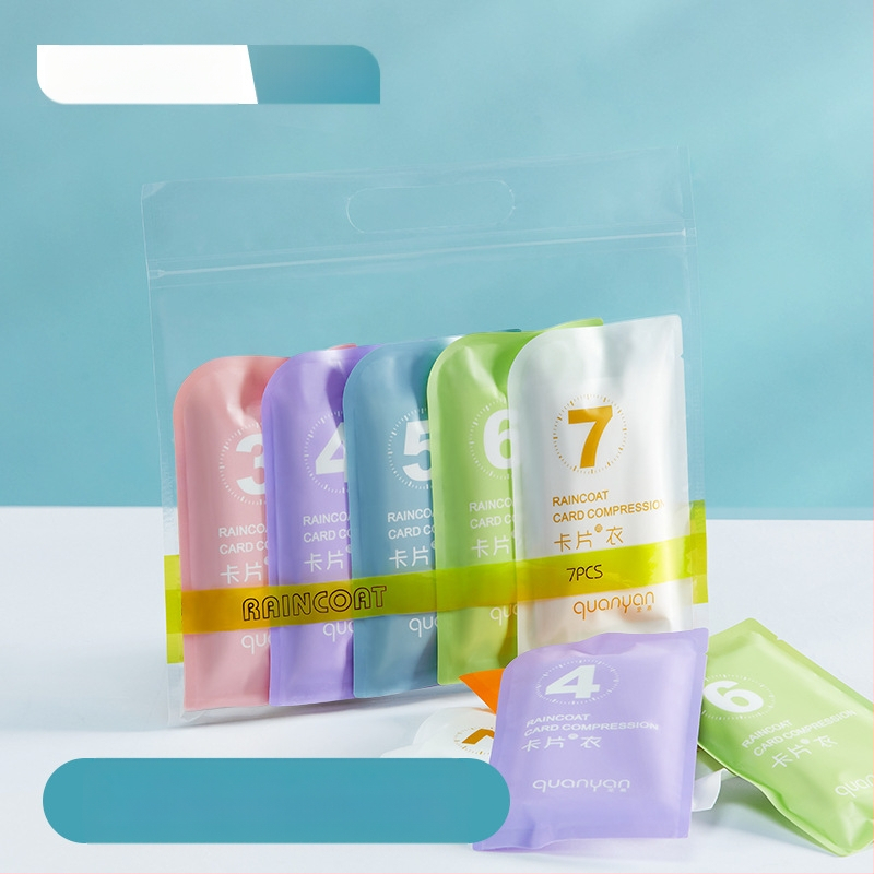 Дъждобран за възрастни за еднократна употреба, удебелен преносим картонен дъждобран, детски туристически живописен водоустойчив компресионен дъждобран