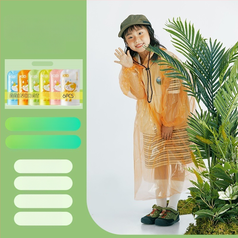 Дъждобран за възрастни за еднократна употреба, удебелен преносим картонен дъждобран, детски туристически живописен водоустойчив компресионен дъждобран