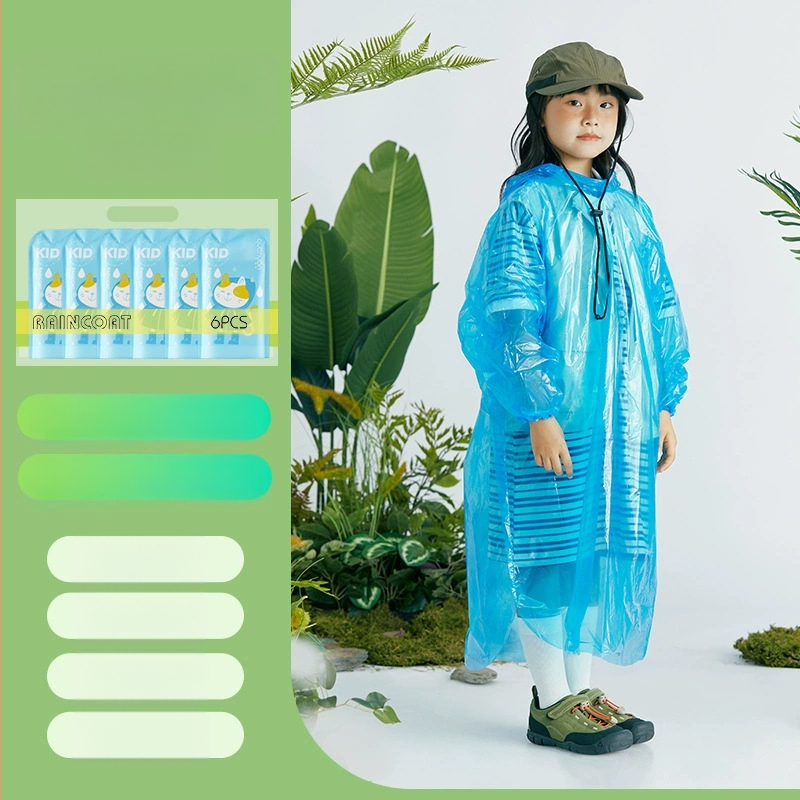 Дъждобран за възрастни за еднократна употреба, удебелен преносим картонен дъждобран, детски туристически живописен водоустойчив компресионен дъждобран