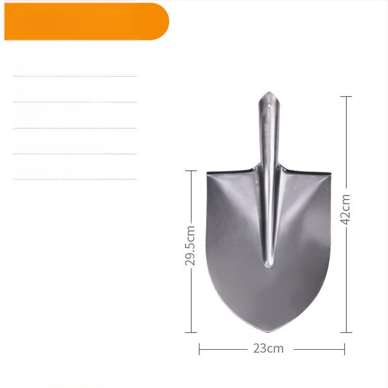 Didelis mangano plieno kastuvas lauke, kasti dirvą, atlaisvinti artefaktą, sodo sodo įrankius, sodinti daržoves, žemės ūkio, medinę rankeną, geležinį šaukštą