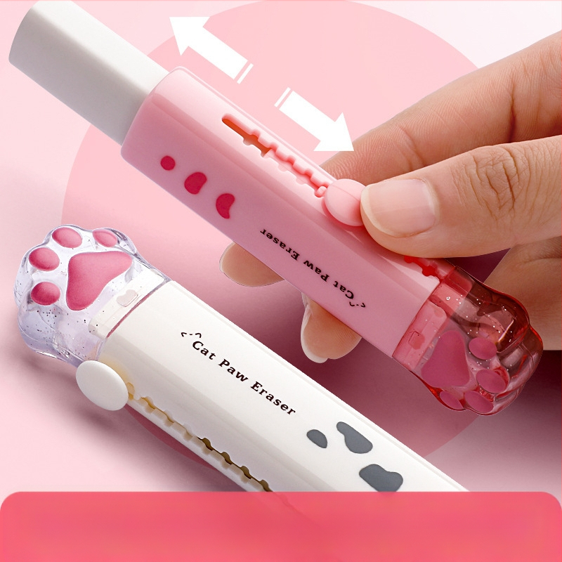 Su 5 keičiamomis šerdelėmis, stumiamu-traukiamu trintuku, specialiomis mokyklinėmis priemonėmis pradinių klasių mokiniams, pieštuko trintuku, vaikišku trintuku nepaliekant pėdsakų