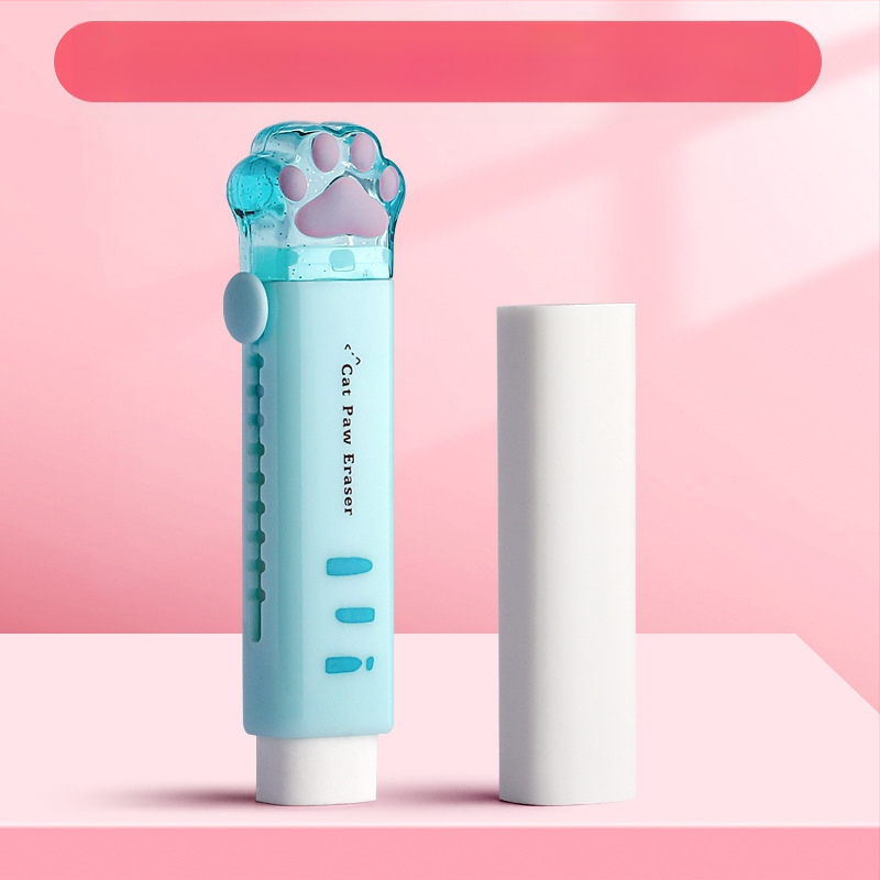 Su 5 keičiamomis šerdelėmis, stumiamu-traukiamu trintuku, specialiomis mokyklinėmis priemonėmis pradinių klasių mokiniams, pieštuko trintuku, vaikišku trintuku nepaliekant pėdsakų